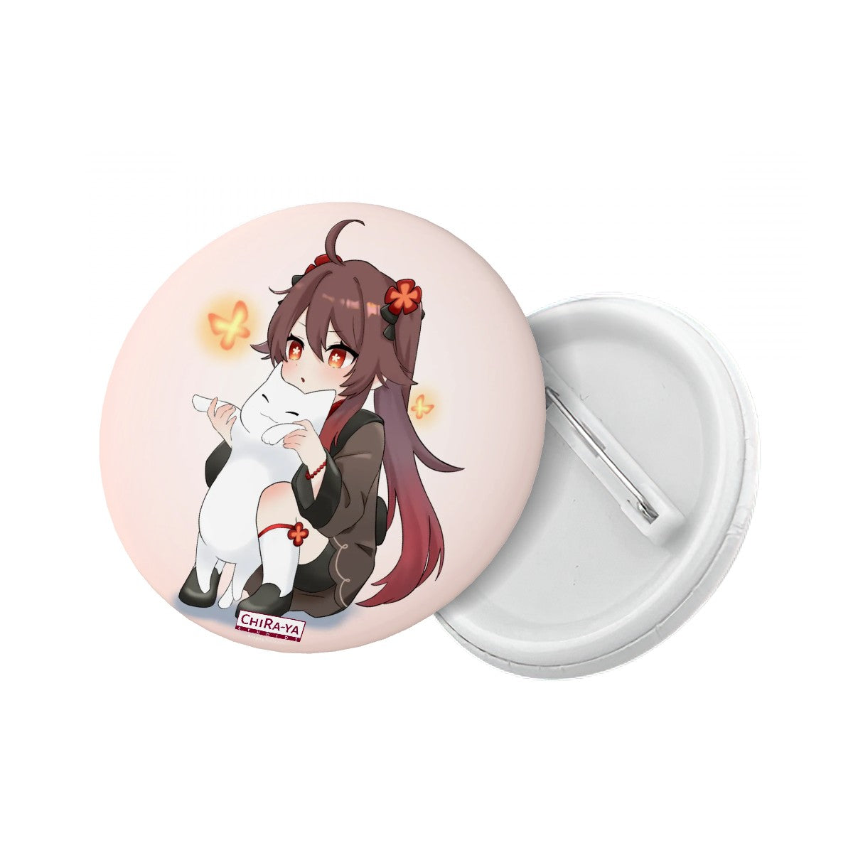 Genshin Impact Pin Badge - Hu Tao: "Neko Smol Tao"