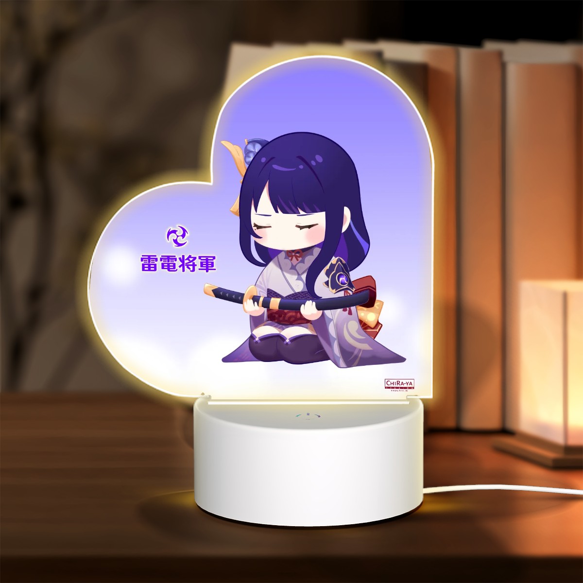 Genshin Impact Heart-Shaped Night Light - Raiden Shogun (Irodori Statue Series)