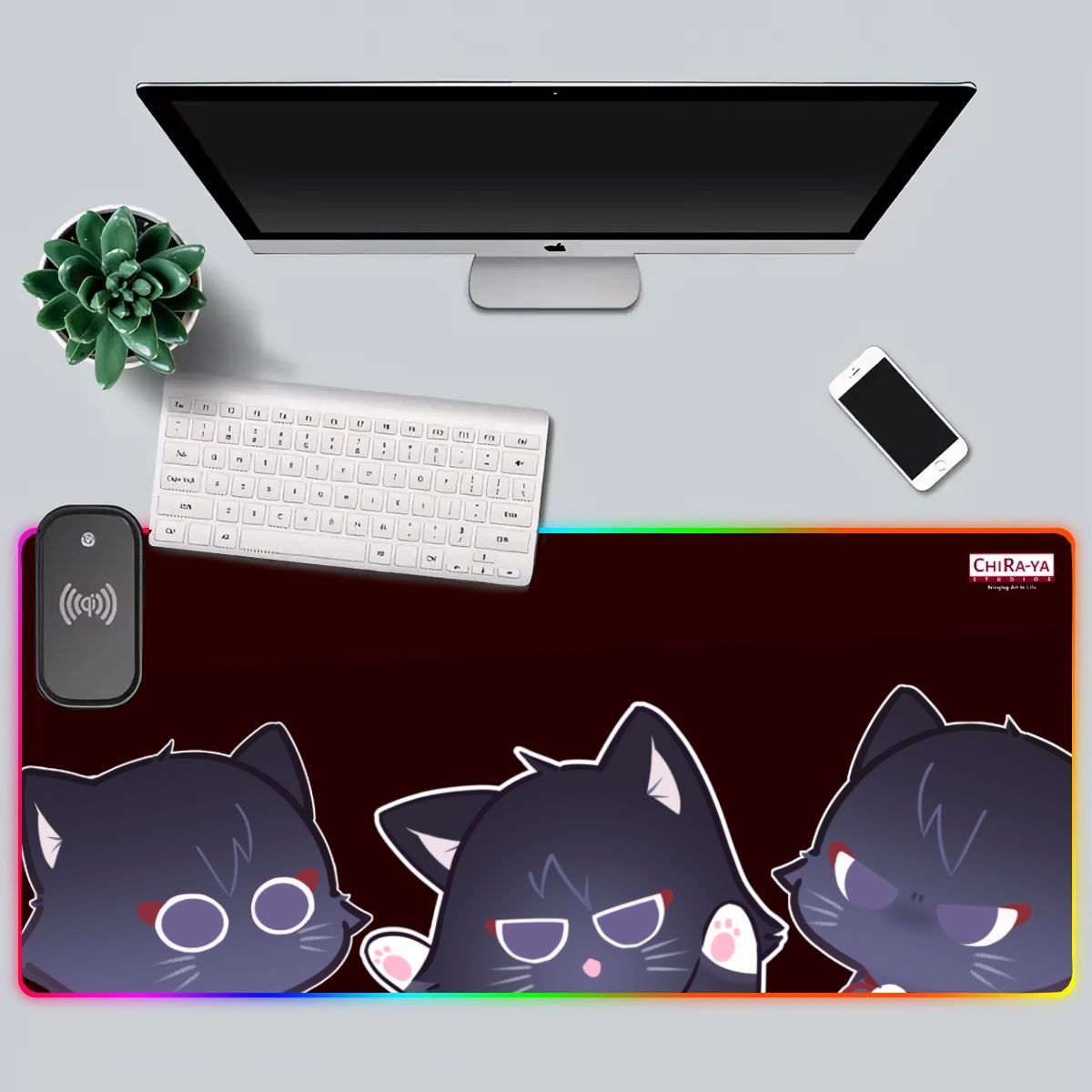 Genshin Impact Premium RGB Gaming Mouse Pad (with Wireless Charging) - Scarameow