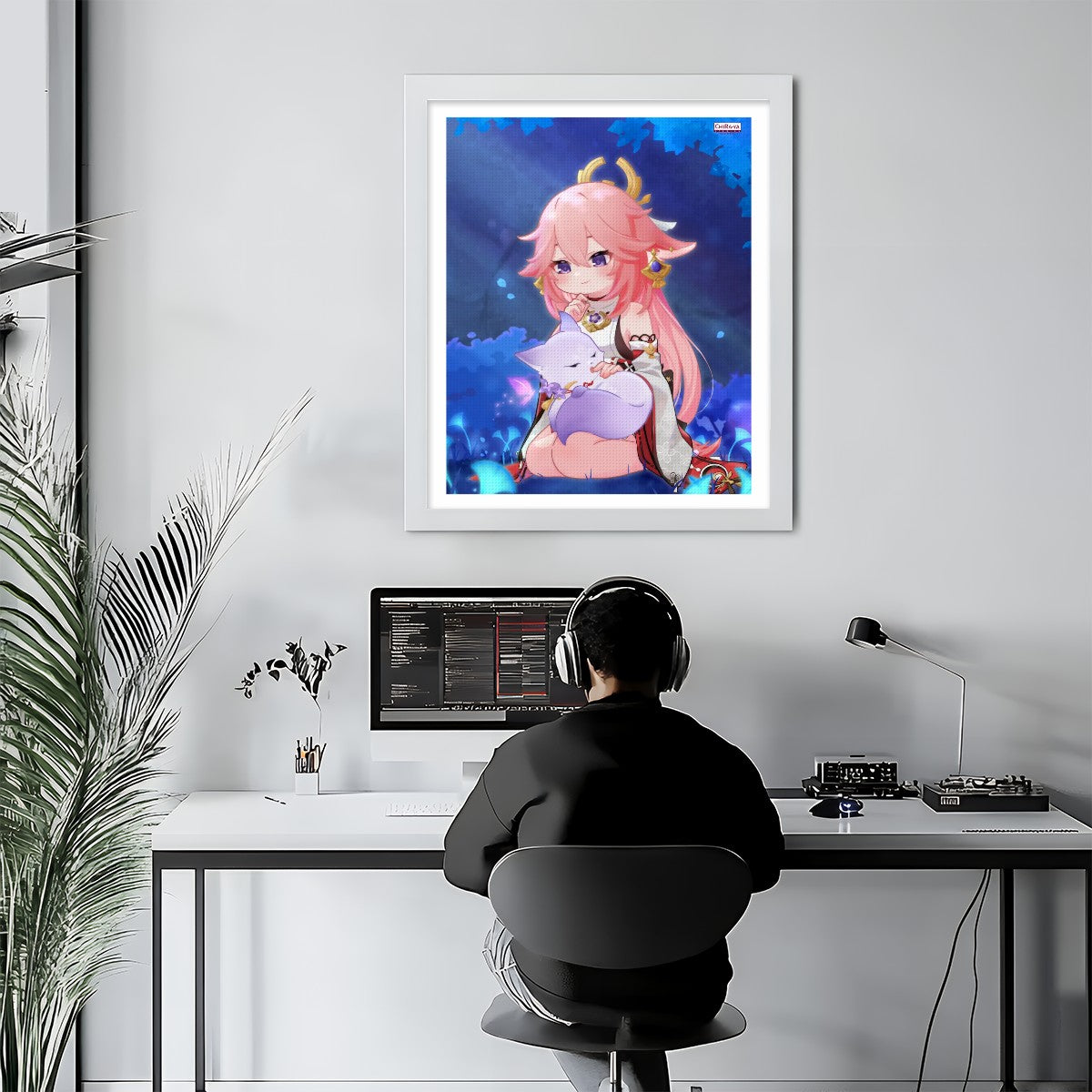 Genshin Impact DIY Diamond Painting Kit - Yae Miko: "Miko with Fox Ei"