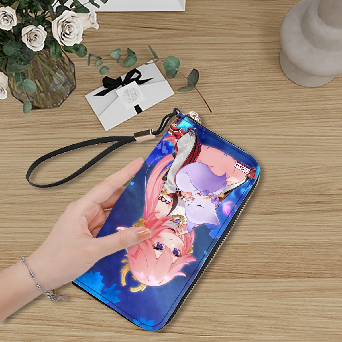 Genshin Impact Luxury Clutch Wallet - Raiden Shogun & Yae Miko: "Miko with Fox Ei" x "Ei with Fox Miko" (Special Edition)