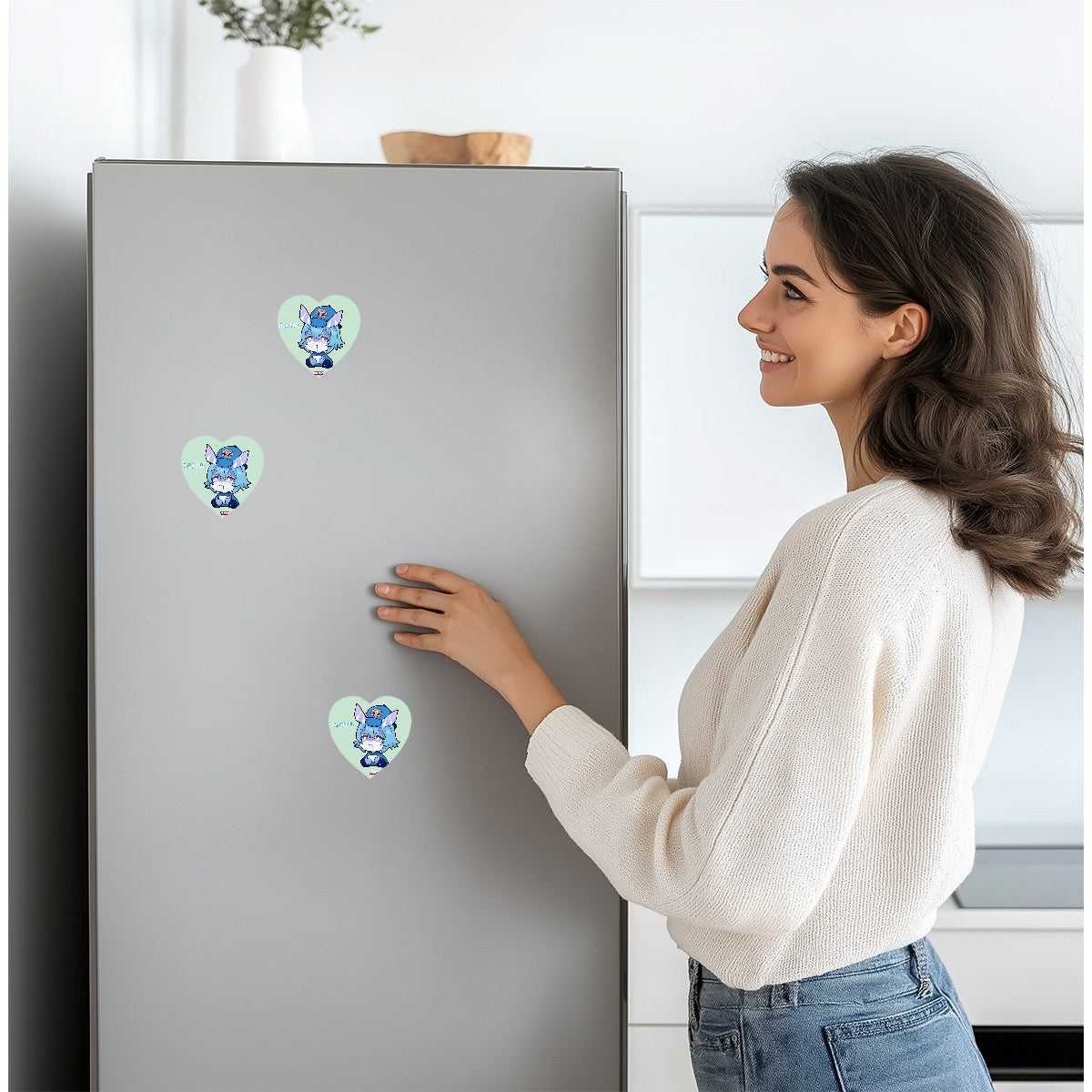 Genshin Impact Melusine Series Heart-Shaped Fridge Magnet - Menthe