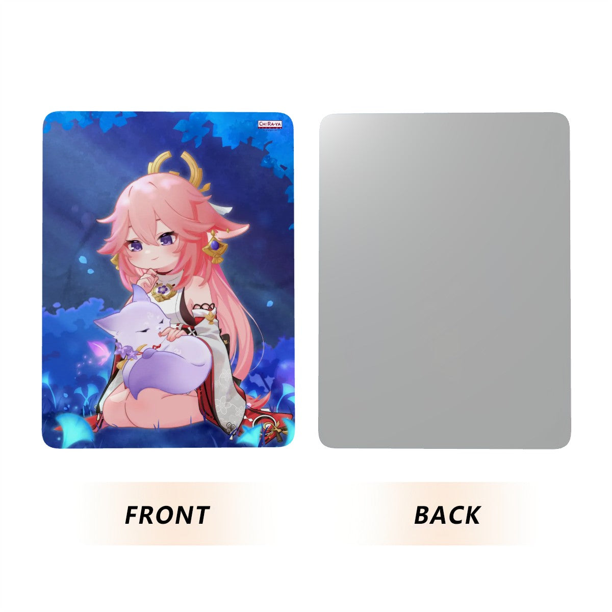 Genshin Impact Metal Print with Stand - Yae Miko: "Miko with Fox Ei"