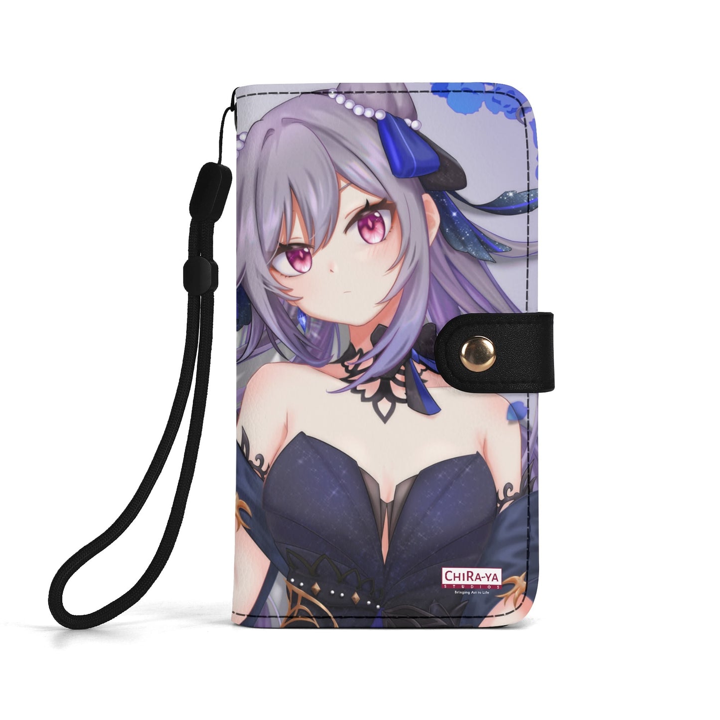 Genshin Impact Leather Phone Flip Case/Wallet (for Most Phone Models) - Ganyu & Keqing: "Ganqing Impact"