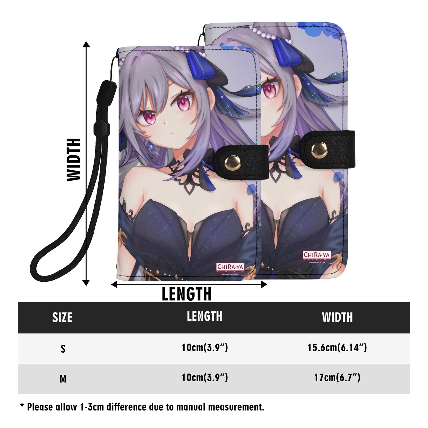 Genshin Impact Leather Phone Flip Case/Wallet (for Most Phone Models) - Ganyu & Keqing: "Ganqing Impact"