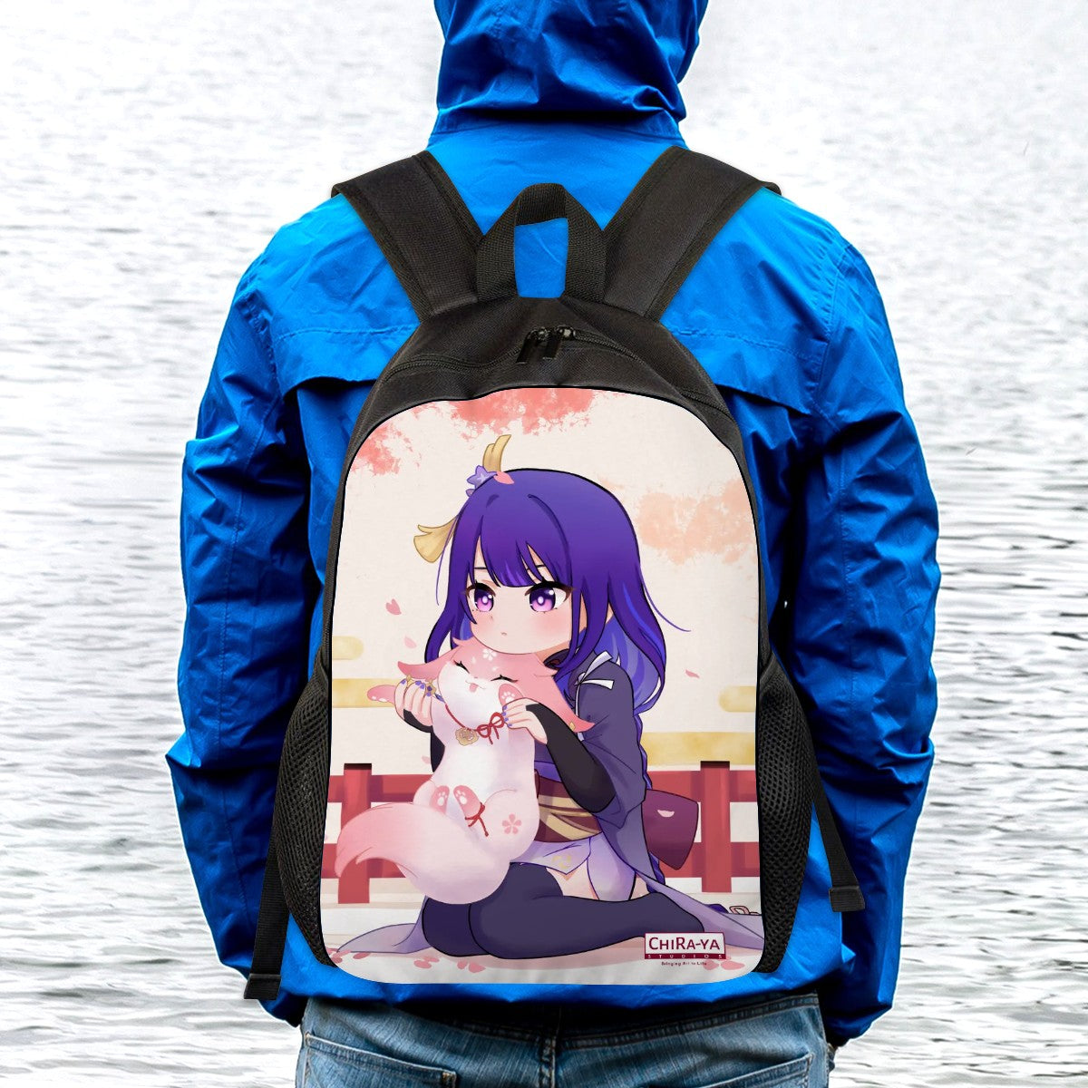 Genshin Impact Oxford Backpack - Raiden Shogun: "Ei with Fox Miko"