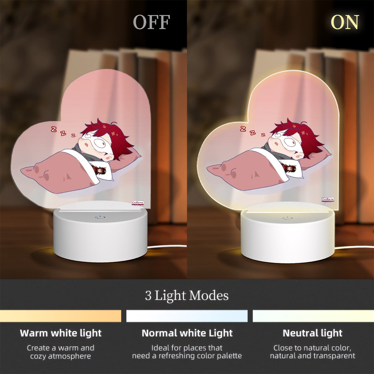 Terraglotte Heart-Shaped Night Light (Bedtime Terra)