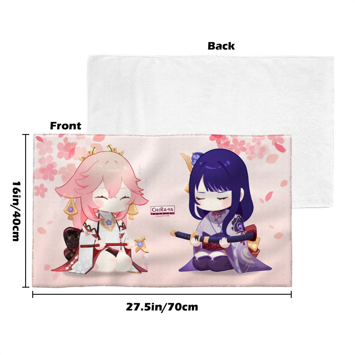 Genshin Impact Face Towel - Raiden Shogun & Yae Miko: "The Irodori Statues of Eimiko"