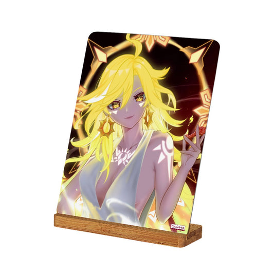 Genshin Impact Metal Print with Stand - Mavuika: "Come and Get It" (Archon Outfit)