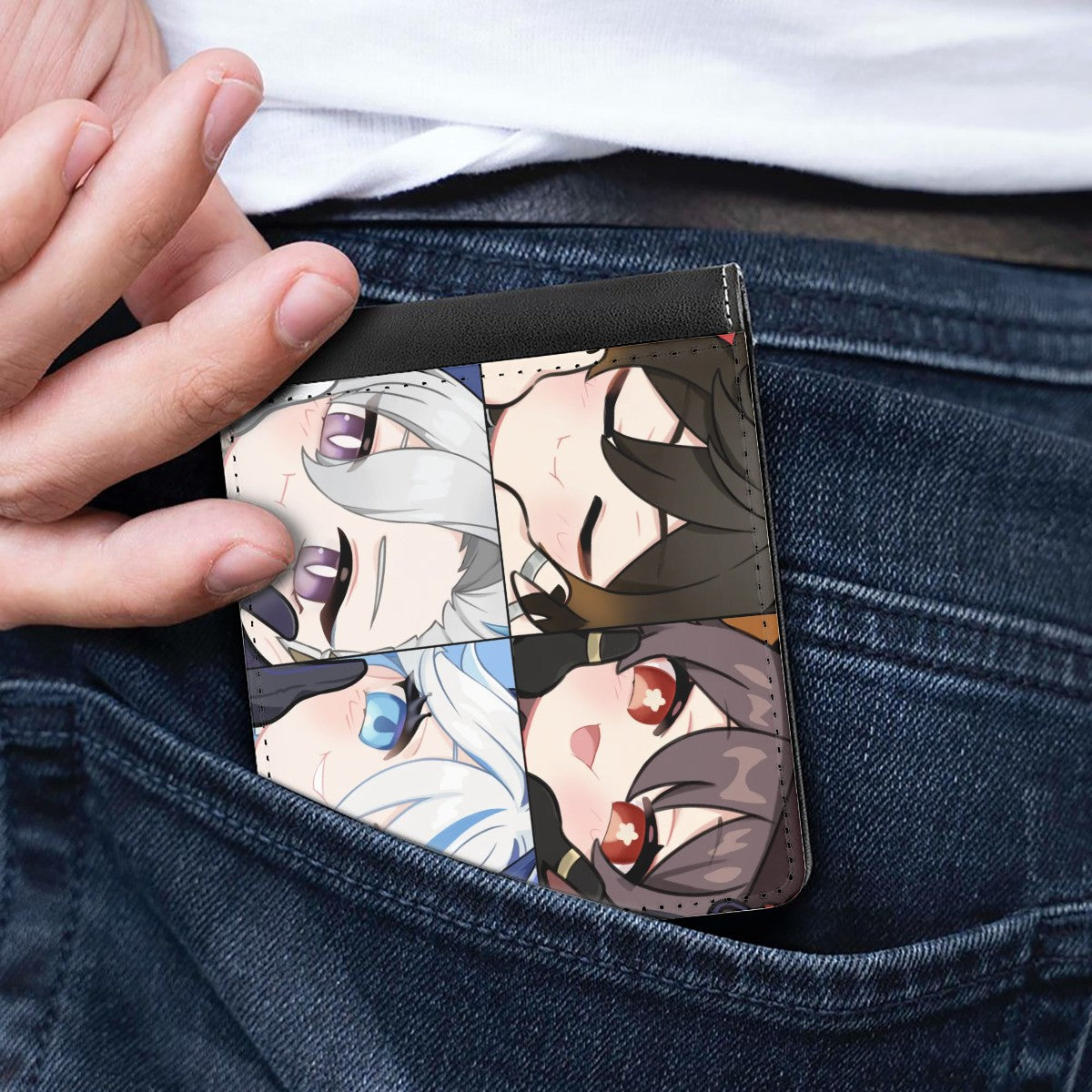 Genshin Impact Squishy Series Leather Wallet (Special Edition) - Zhongli x Hu Tao & Neuvillette x Furina