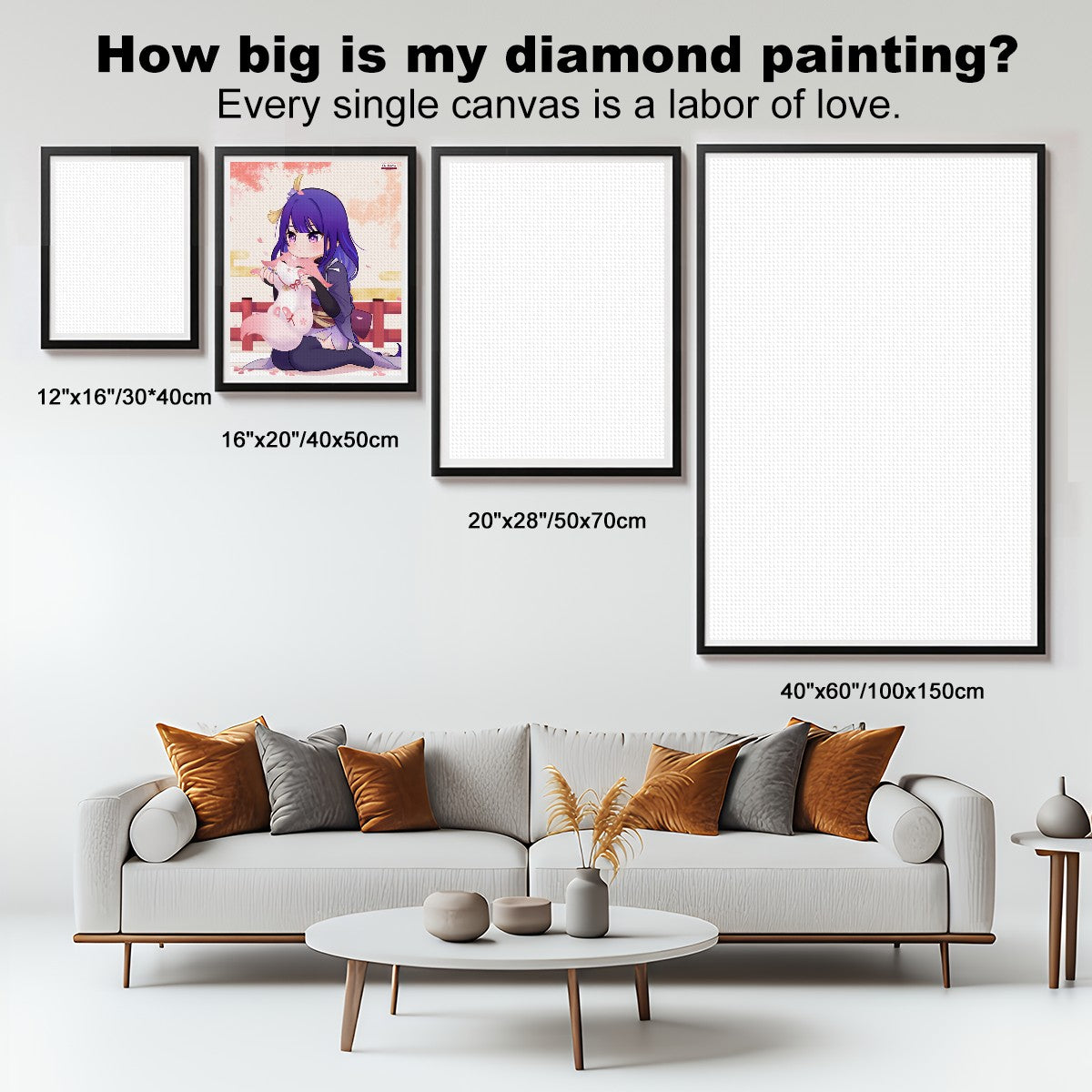 Genshin Impact DIY Diamond Painting Kit - Raiden Shogun: "Ei with Fox Miko"