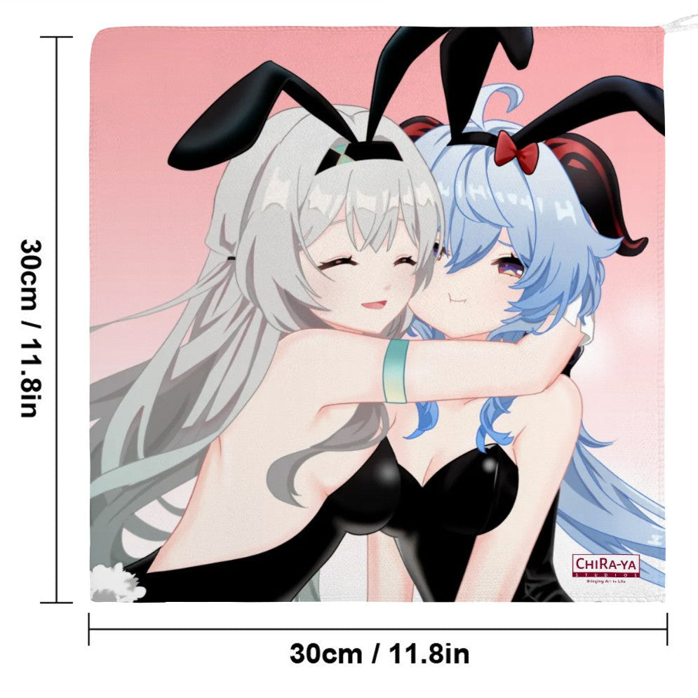 Genshin Impact x Honkai Star Rail Hand Towel - Firefly & Ganyu: "Bunny Girlies"