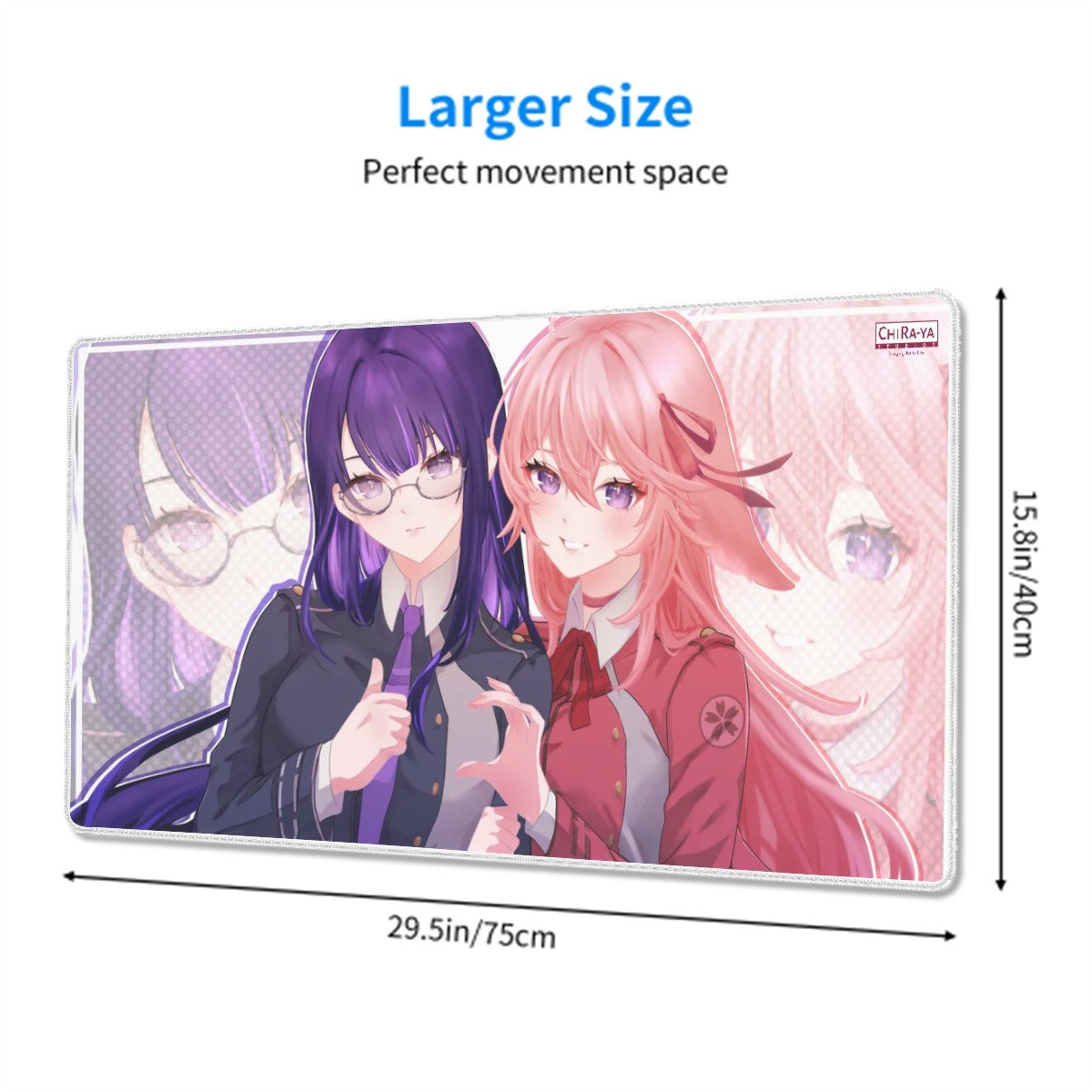 Genshin Impact x Lycoris Recoil Gaming Mouse Pad (Extra Large) - Raiden Ei & Yae Miko: "Takina & Chisato"
