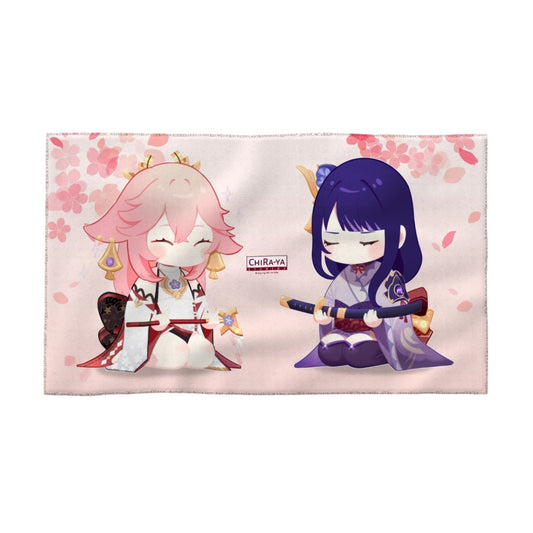Genshin Impact Face Towel - Raiden Shogun & Yae Miko: "The Irodori Statues of Eimiko"