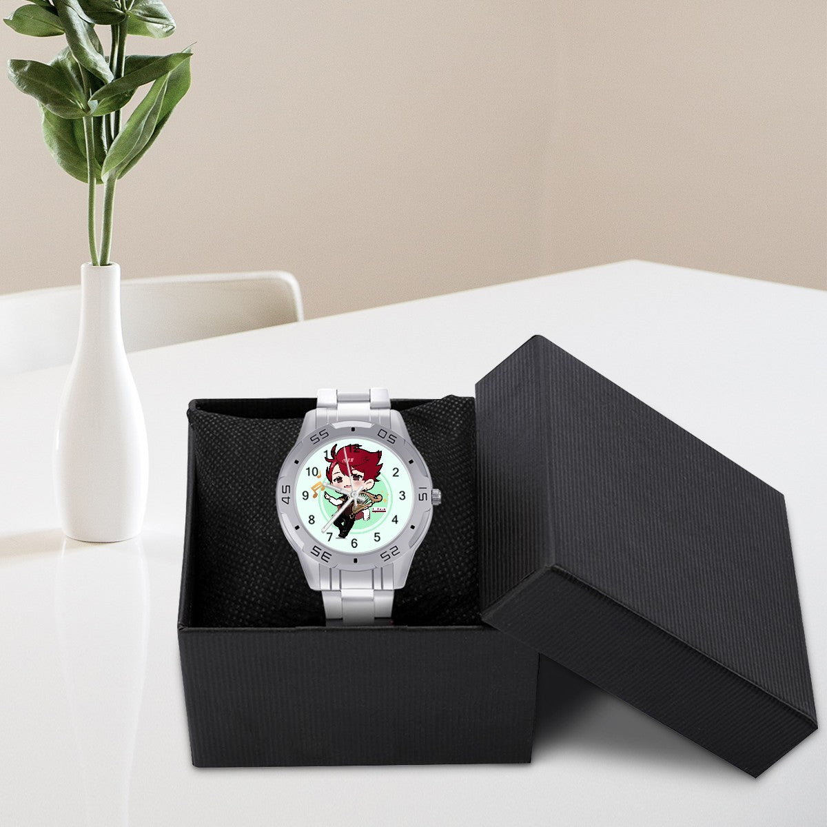 Terraglotte "2024 Genshin Instrument Series" Elegant Stainless Steel Watch - Windsong Lyre (Mondstadt)