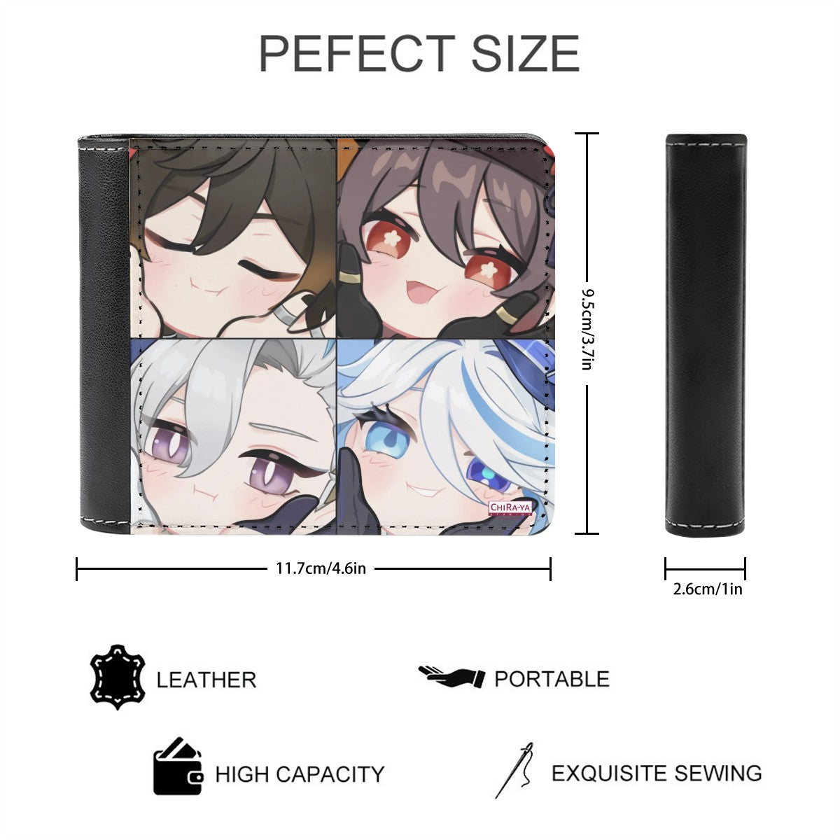 Genshin Impact Squishy Series Leather Wallet (Special Edition) - Zhongli x Hu Tao & Neuvillette x Furina