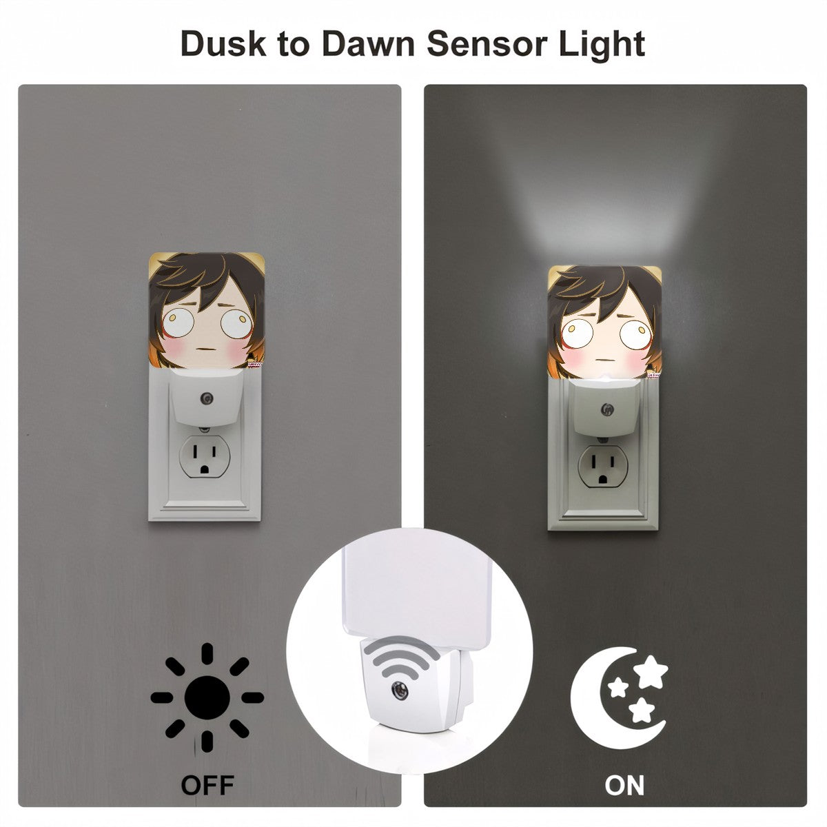 Genshin Impact Derp Series Automatic LED Night Light - Zhongli