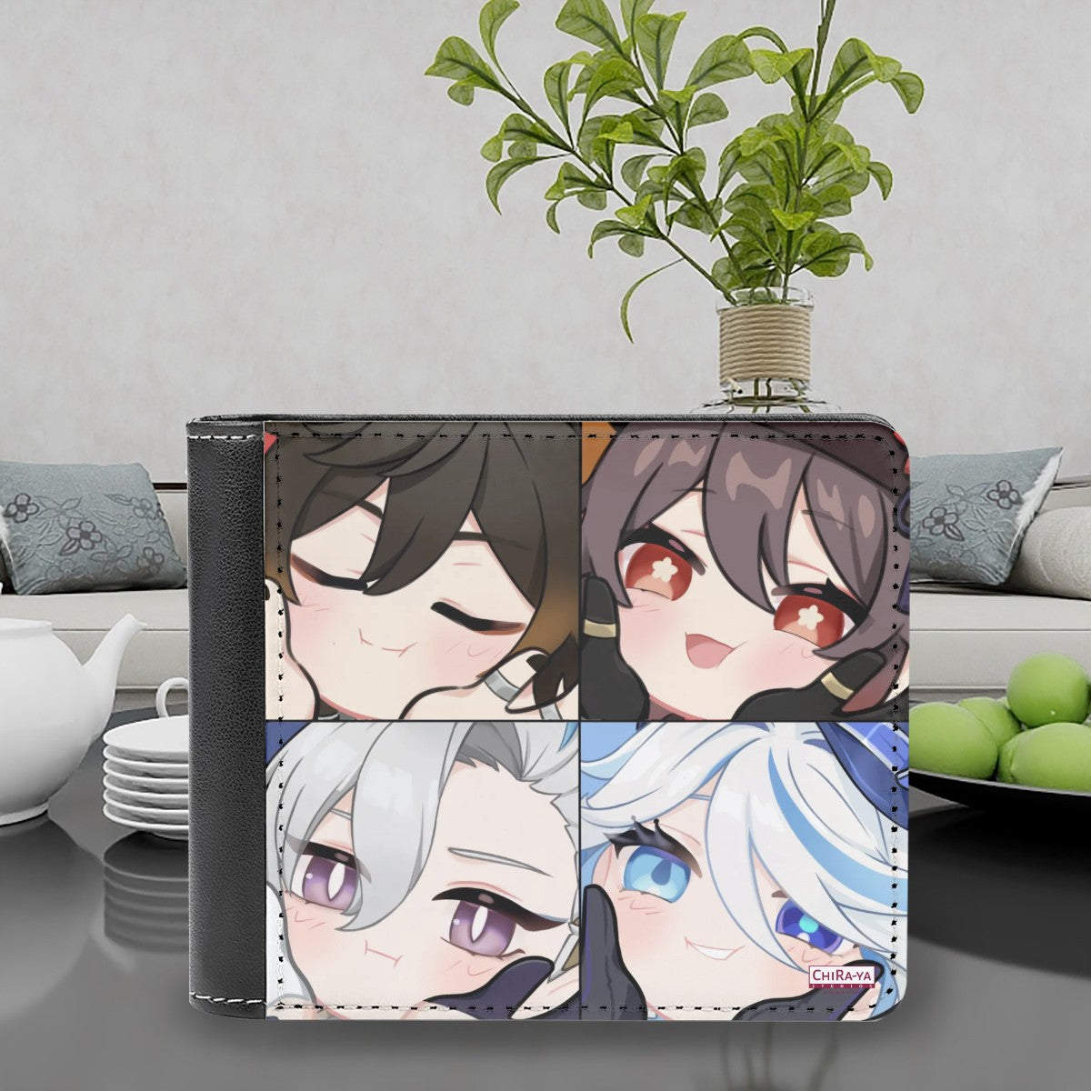 Genshin Impact Squishy Series Leather Wallet (Special Edition) - Zhongli x Hu Tao & Neuvillette x Furina