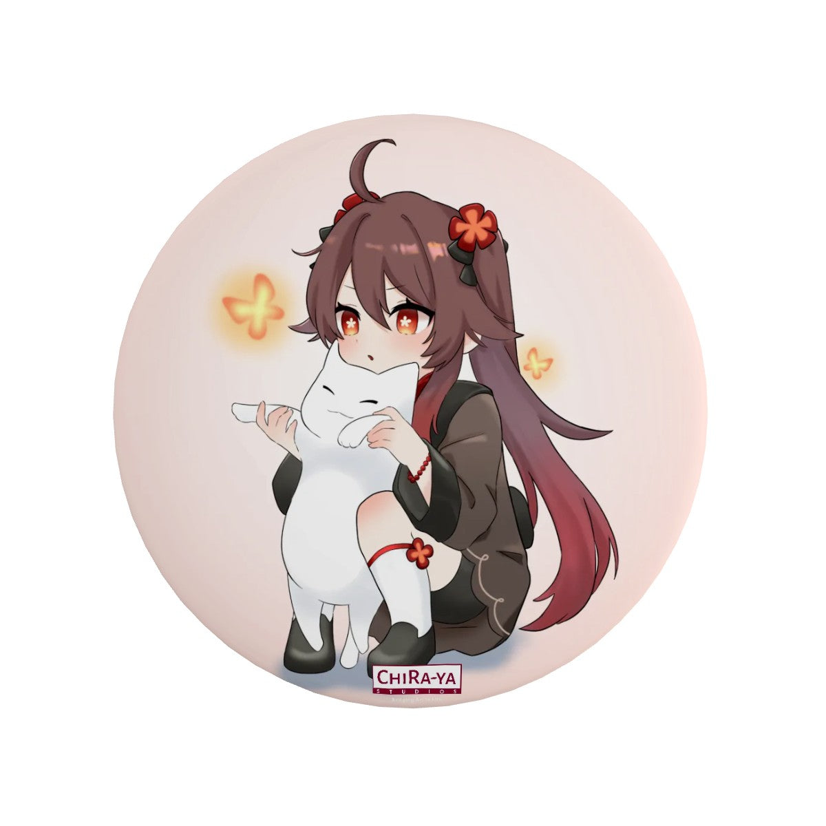 Genshin Impact Pin Badge - Hu Tao: "Neko Smol Tao"