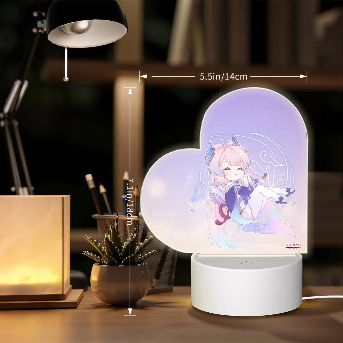 Genshin Impact Heart-Shaped Night Light - Sangonomiya Kokomi