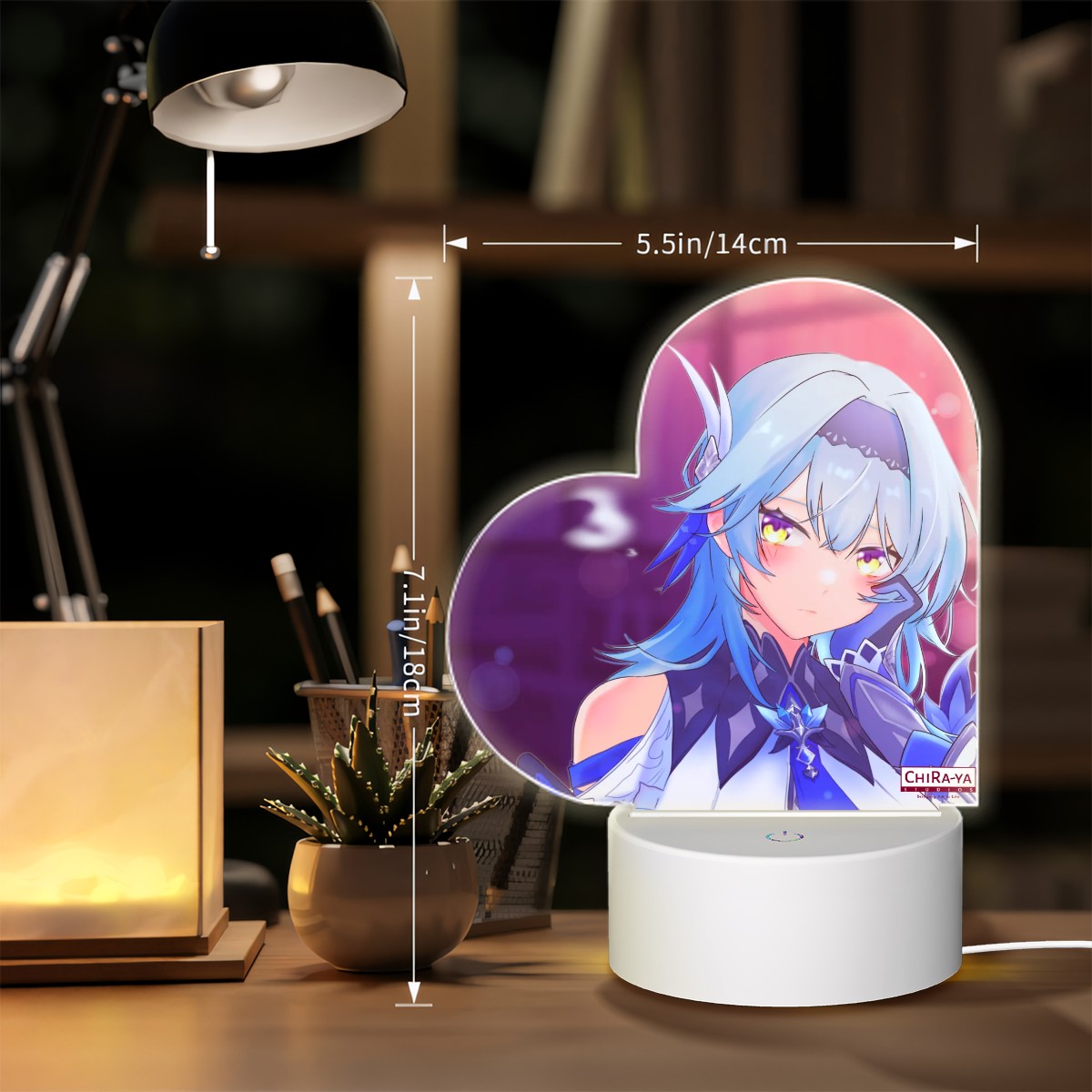 Genshin Impact Heart-Shaped Night Light - Eula: Night Out at Angel's Share