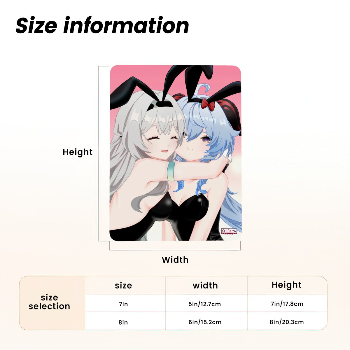 Genshin Impact x Honkai Star Rail Metal Print with Stand - Firefly & Ganyu: "Bunny Girlies"