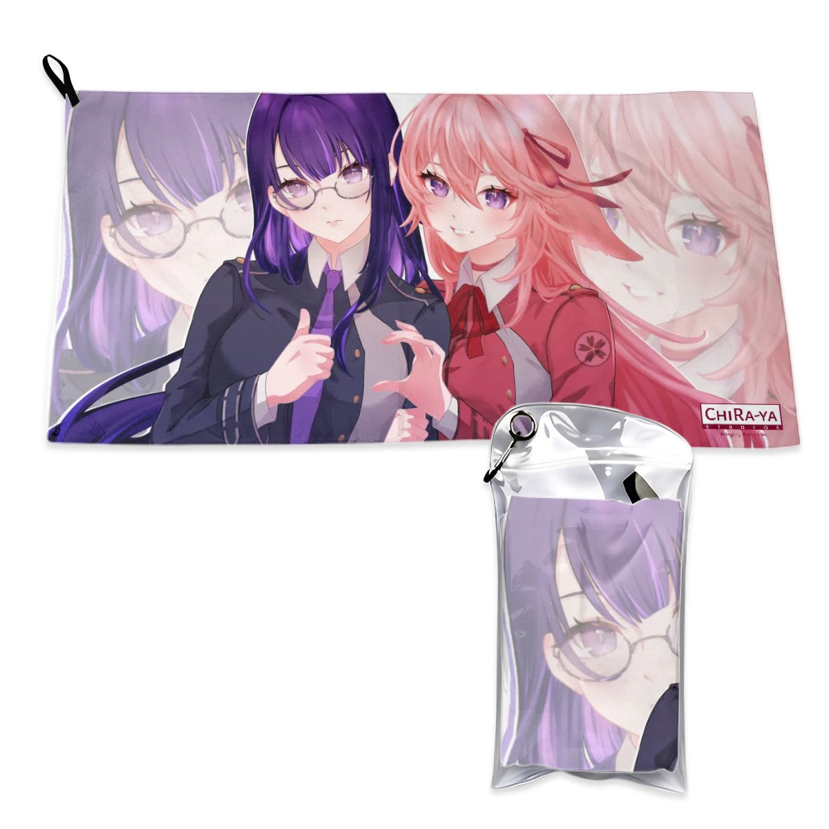 Genshin Impact x Lycoris Recoil Quick-Dry Bath Towel - Raiden Ei & Yae Miko: "Takina & Chisato"