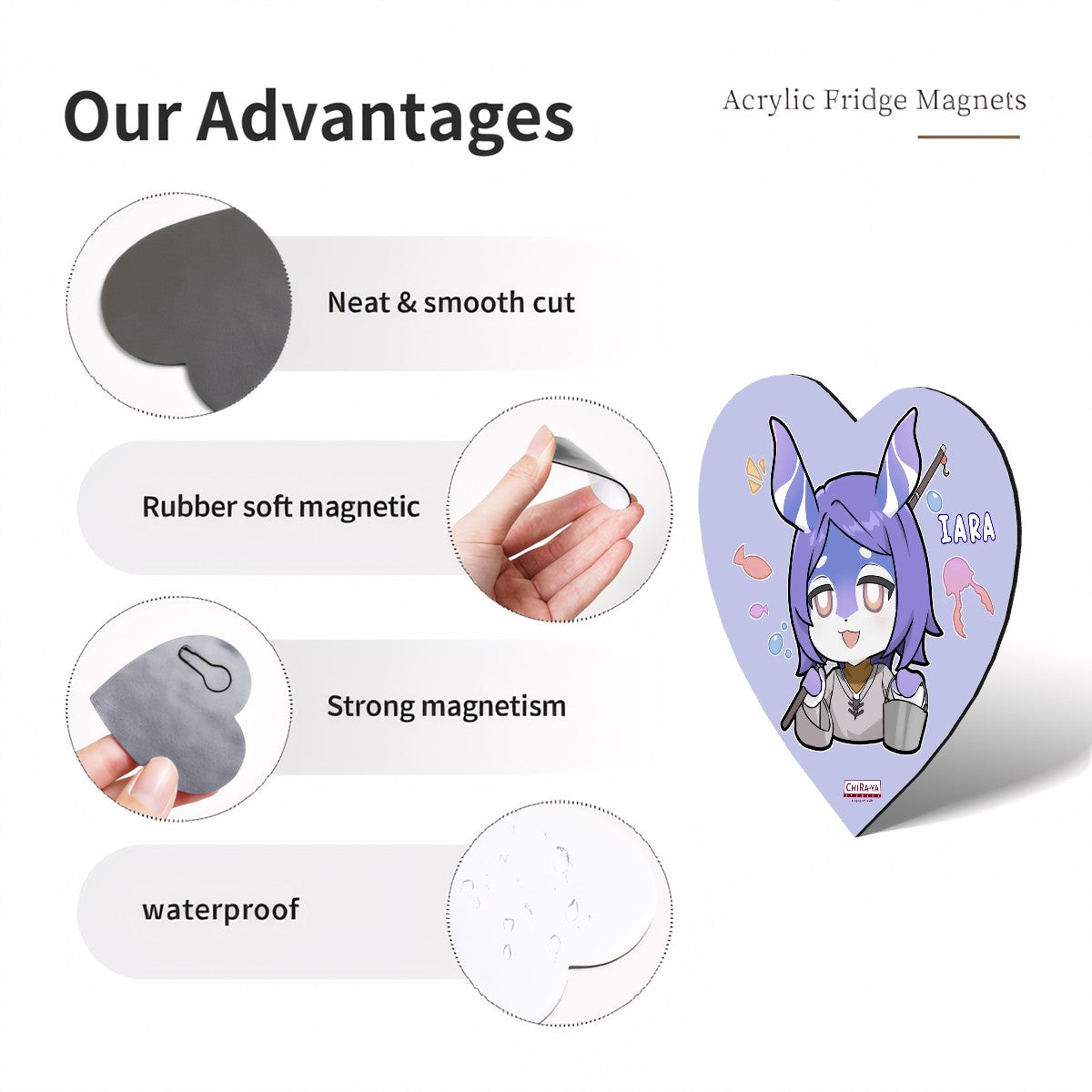 Genshin Impact Melusine Series Heart-Shaped Fridge Magnet - Iara