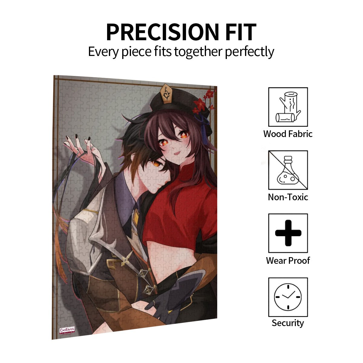 Genshin Impact Wooden Jigsaw Puzzle (500pcs) - Hu Tao & Zhongli: "The Wangsheng Duo"