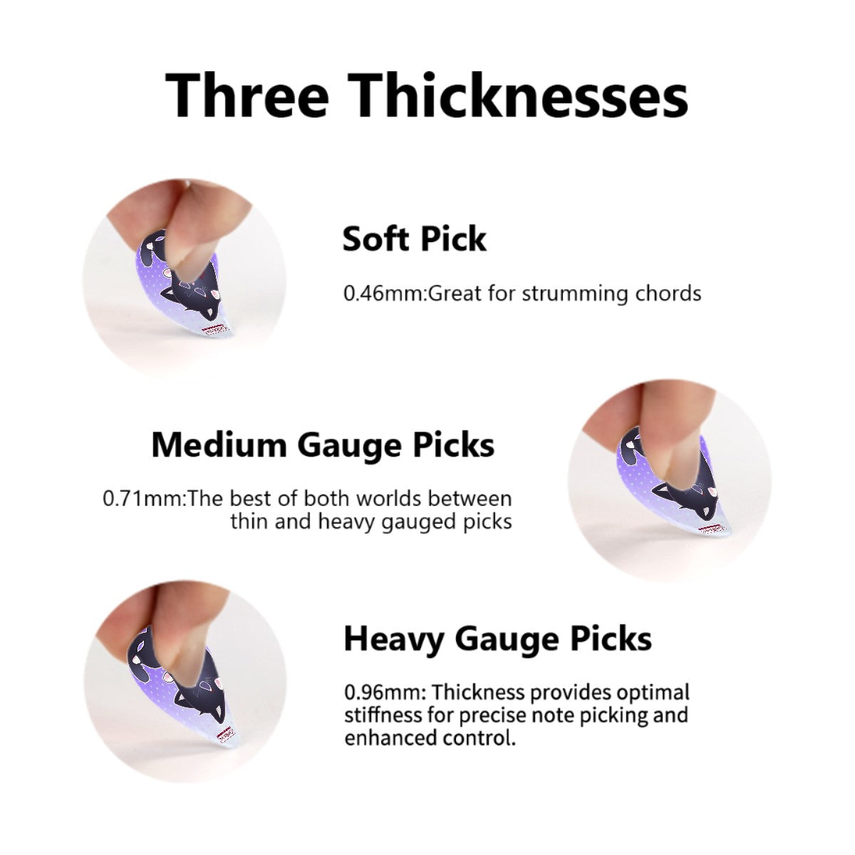 Genshin Impact Scarameow Series Guitar Pick (12 picks of 3 gauges)