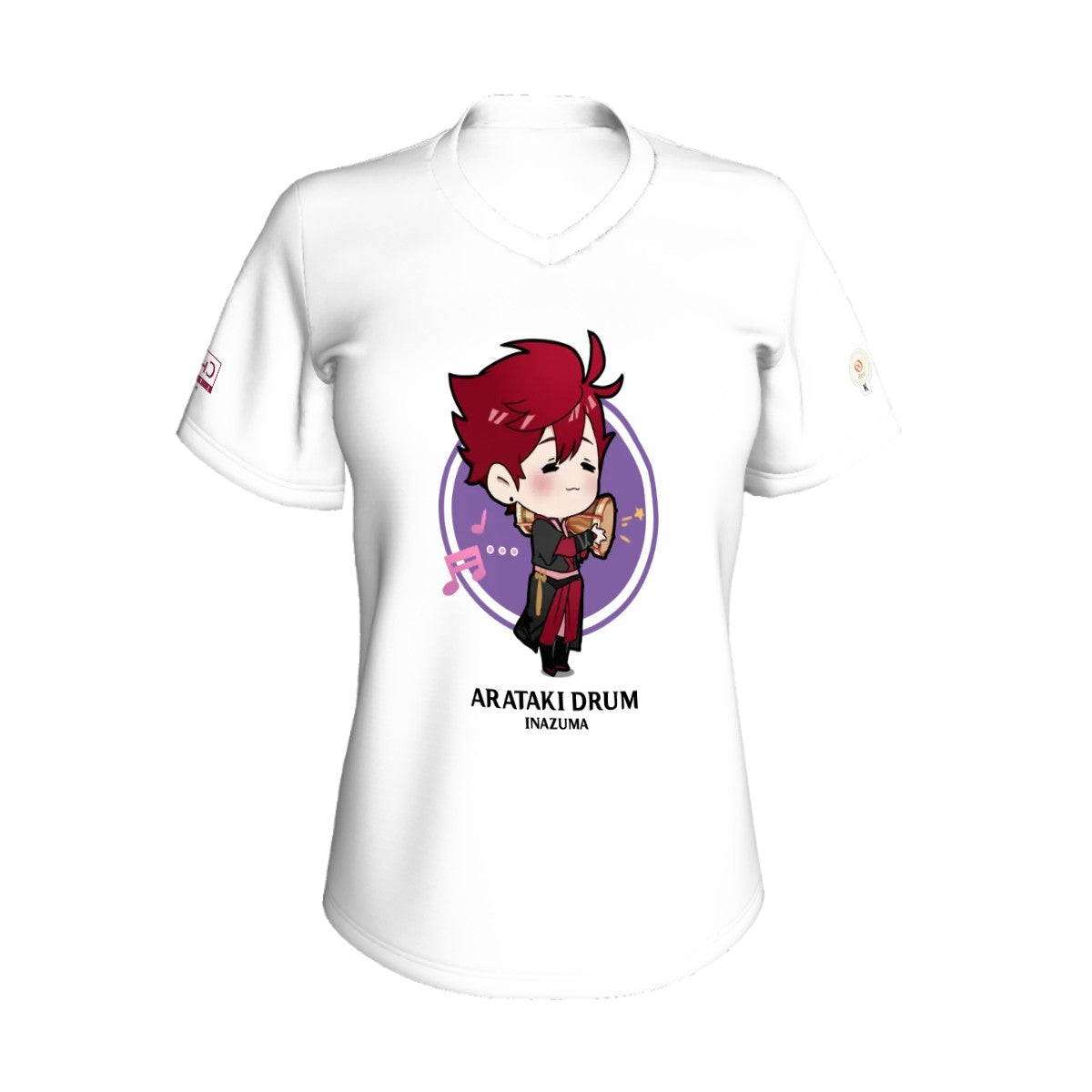 Terraglotte "2024 Genshin Instrument Series" Women's V-Neck T-Shirt - Arataki Drum (Inazuma)