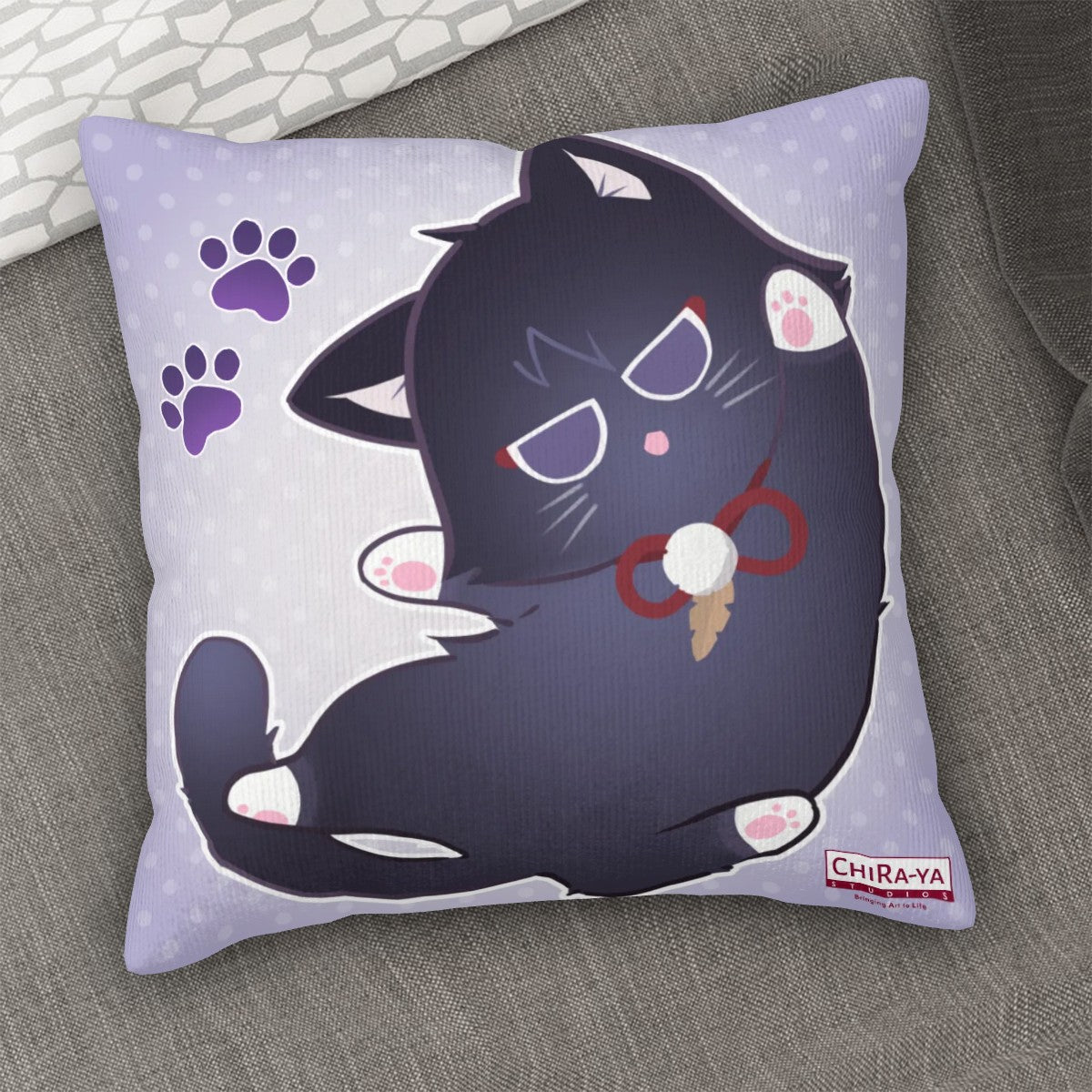 Genshin Impact Corduroy Throw Pillow Cover - Scarameow (Playful)