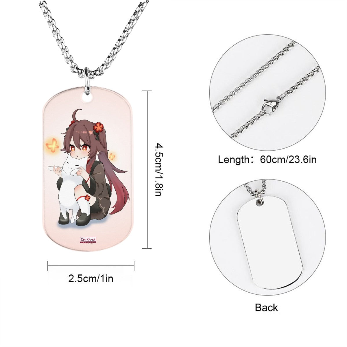 Genshin Impact Titanium Necklace - Hu Tao: "Neko Smol Tao"