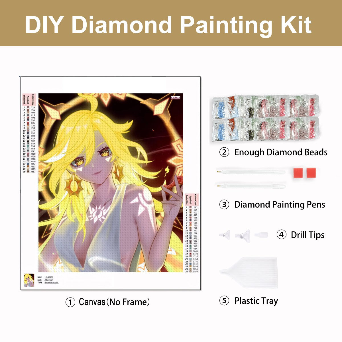 Genshin Impact DIY Diamond Painting Kit - Mavuika: "Come and Get It" (Archon Outfit)
