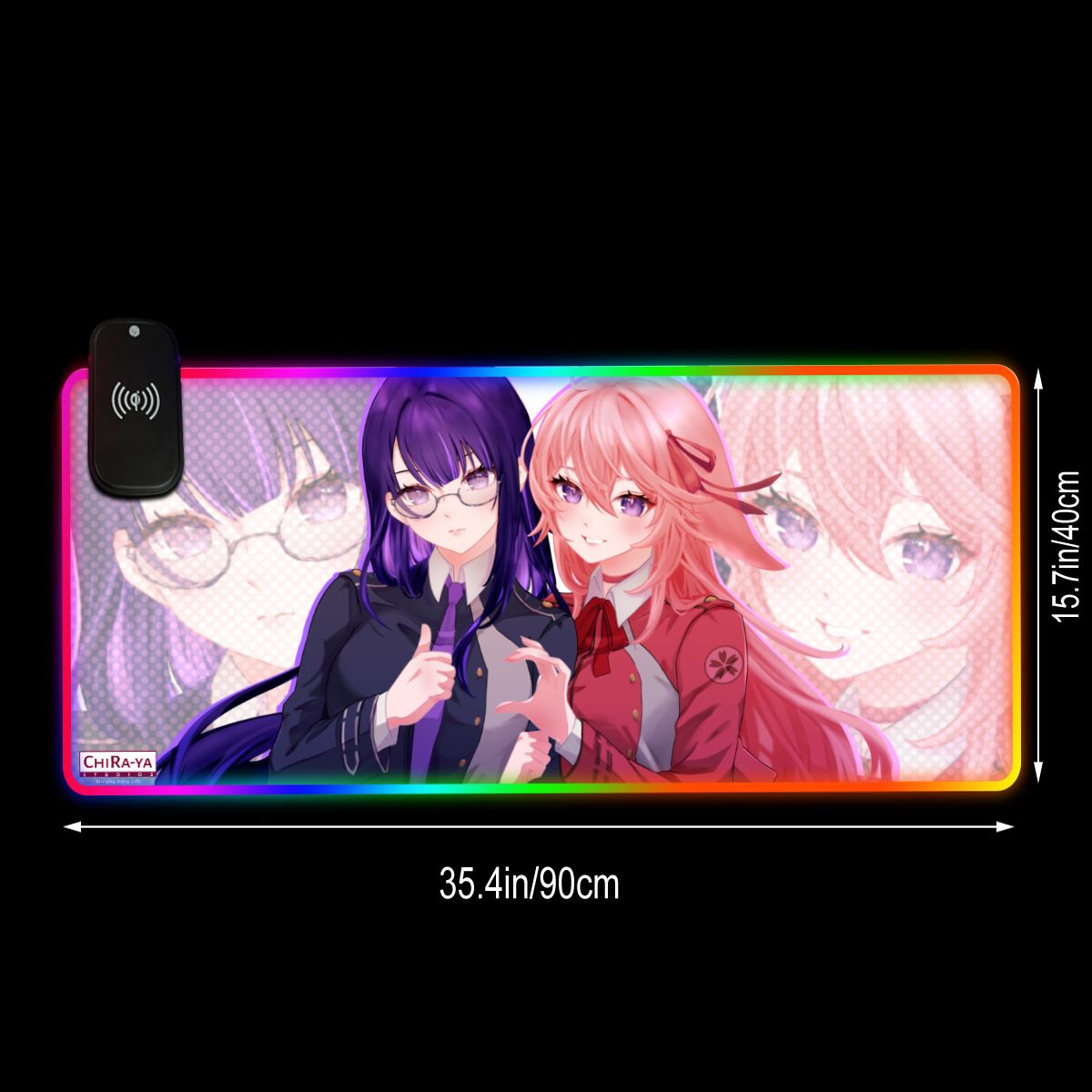 Genshin Impact x Lycoris Recoil Premium RGB Gaming Mouse Pad (with Wireless Charging) - Raiden Ei & Yae Miko: "Takina & Chisato"