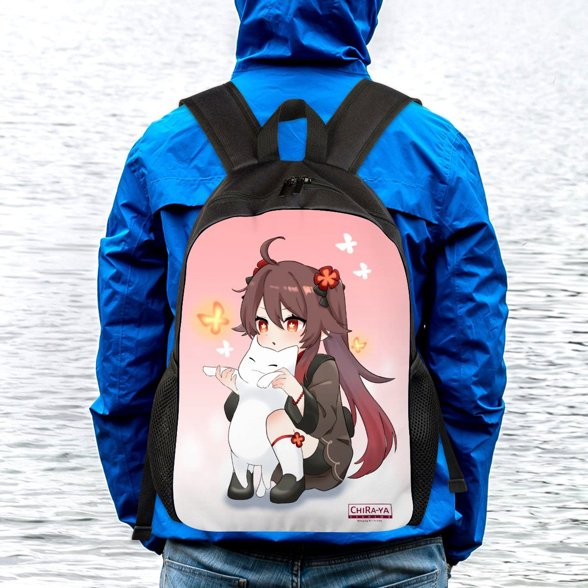 Genshin Impact Oxford Backpack - Hu Tao: "Neko Smol Tao"