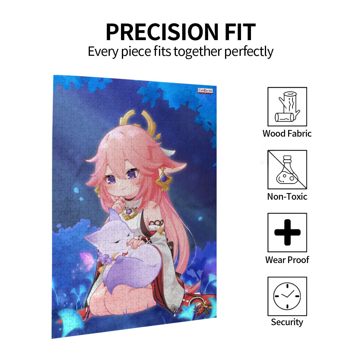 Genshin Impact Wooden Jigsaw Puzzle (500pcs) - Yae Miko: "Miko with Fox Ei"