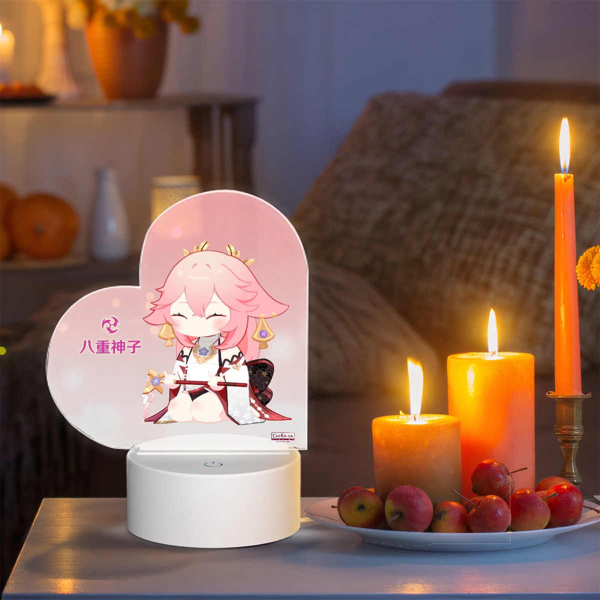 Genshin Impact Heart-Shaped Night Light - Yae Miko (Irodori Statue Series)