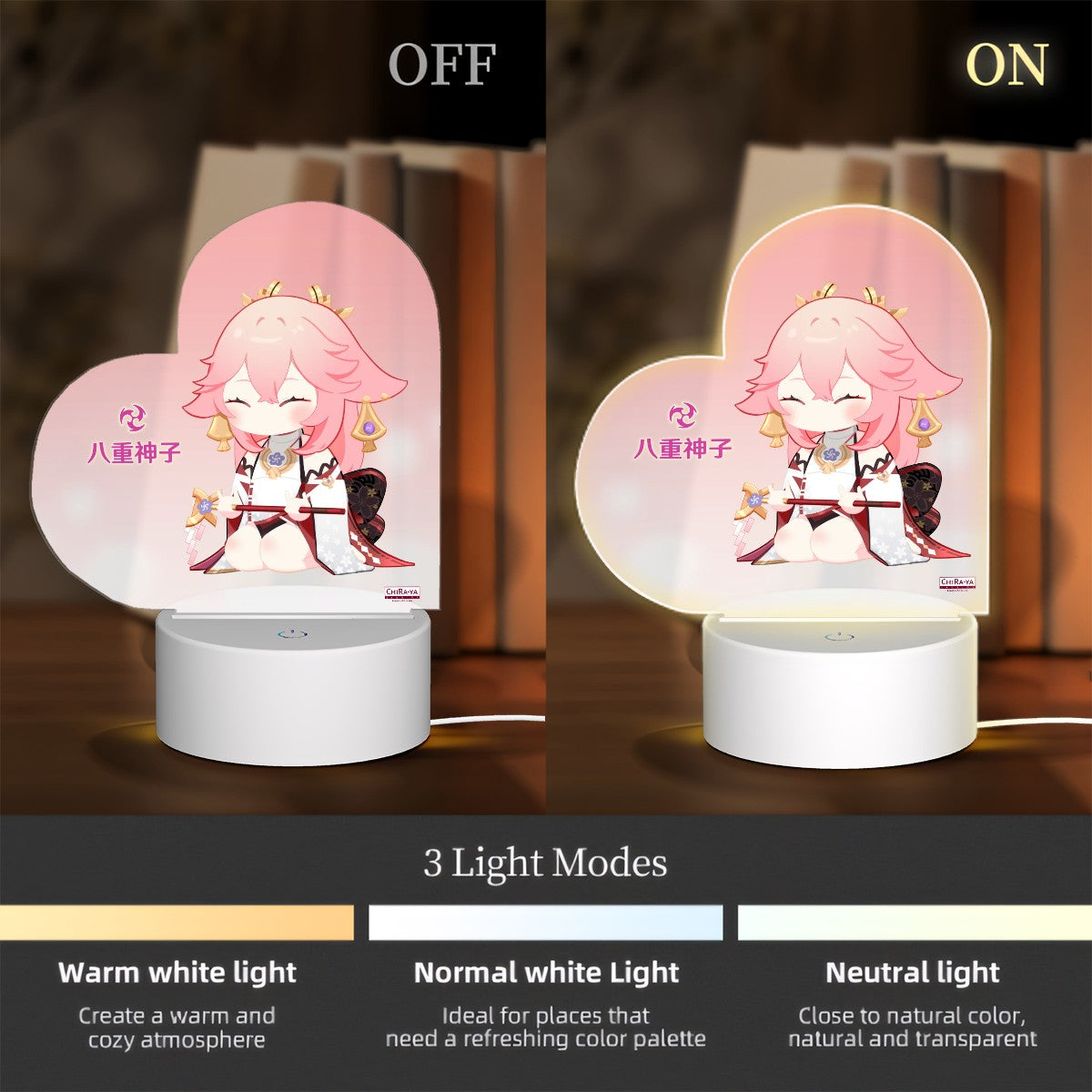 Genshin Impact Heart-Shaped Night Light - Yae Miko (Irodori Statue Series)