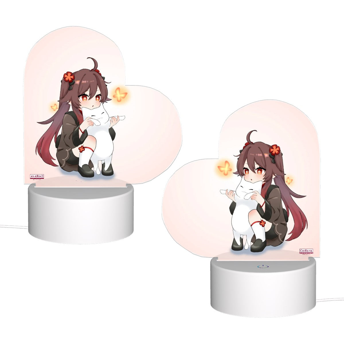 Genshin Impact Heart-Shaped Night Light - Hu Tao: "Neko Smol Tao"