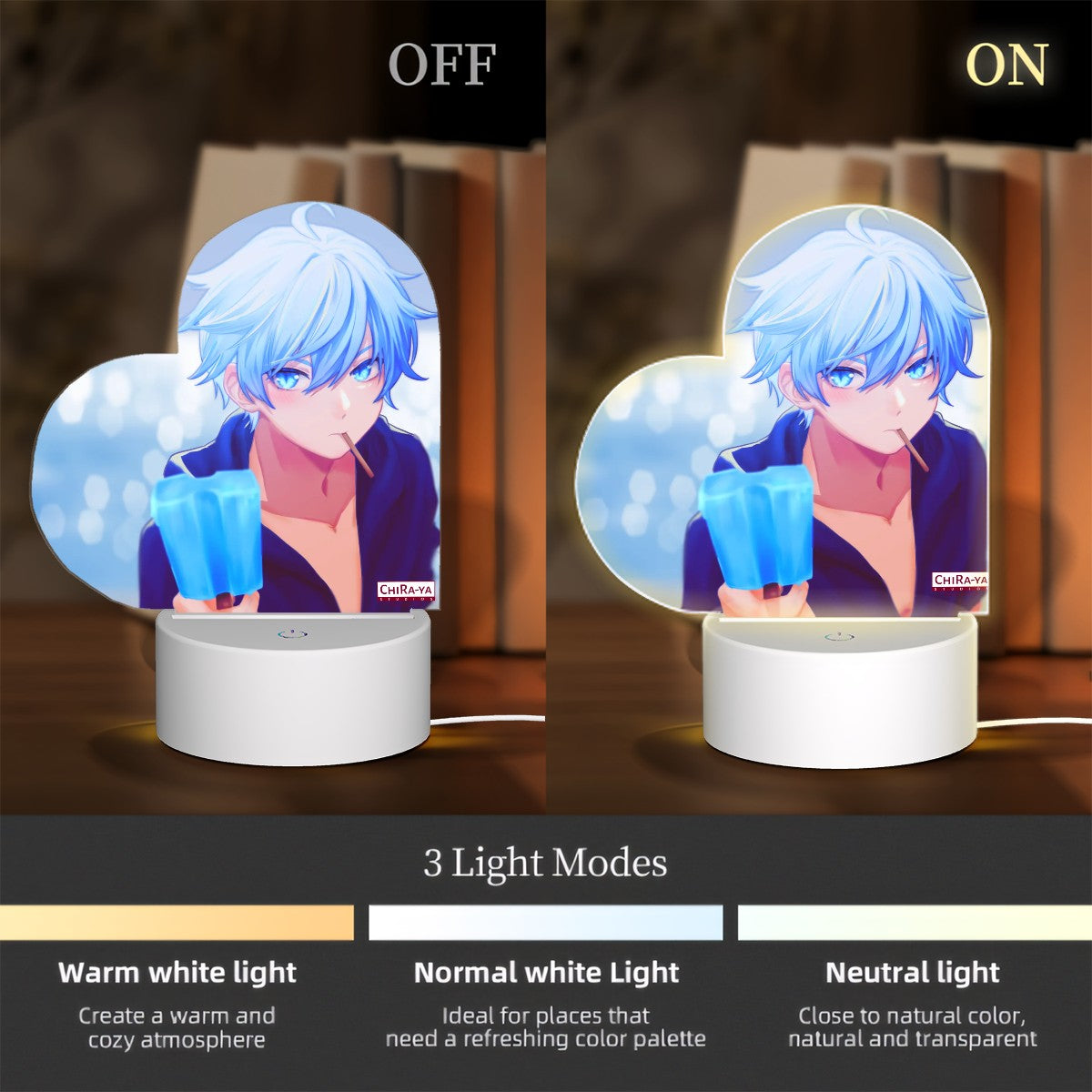Genshin Impact Heart-Shaped Night Light - Chongyun: "Summertime"