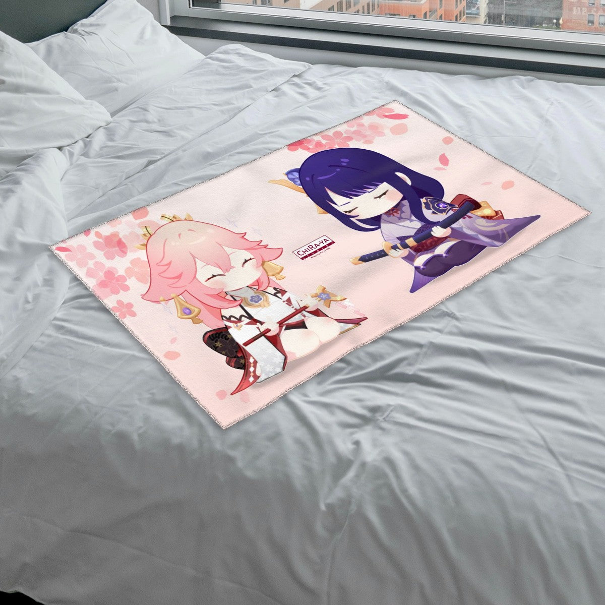 Genshin Impact Face Towel - Raiden Shogun & Yae Miko: "The Irodori Statues of Eimiko"