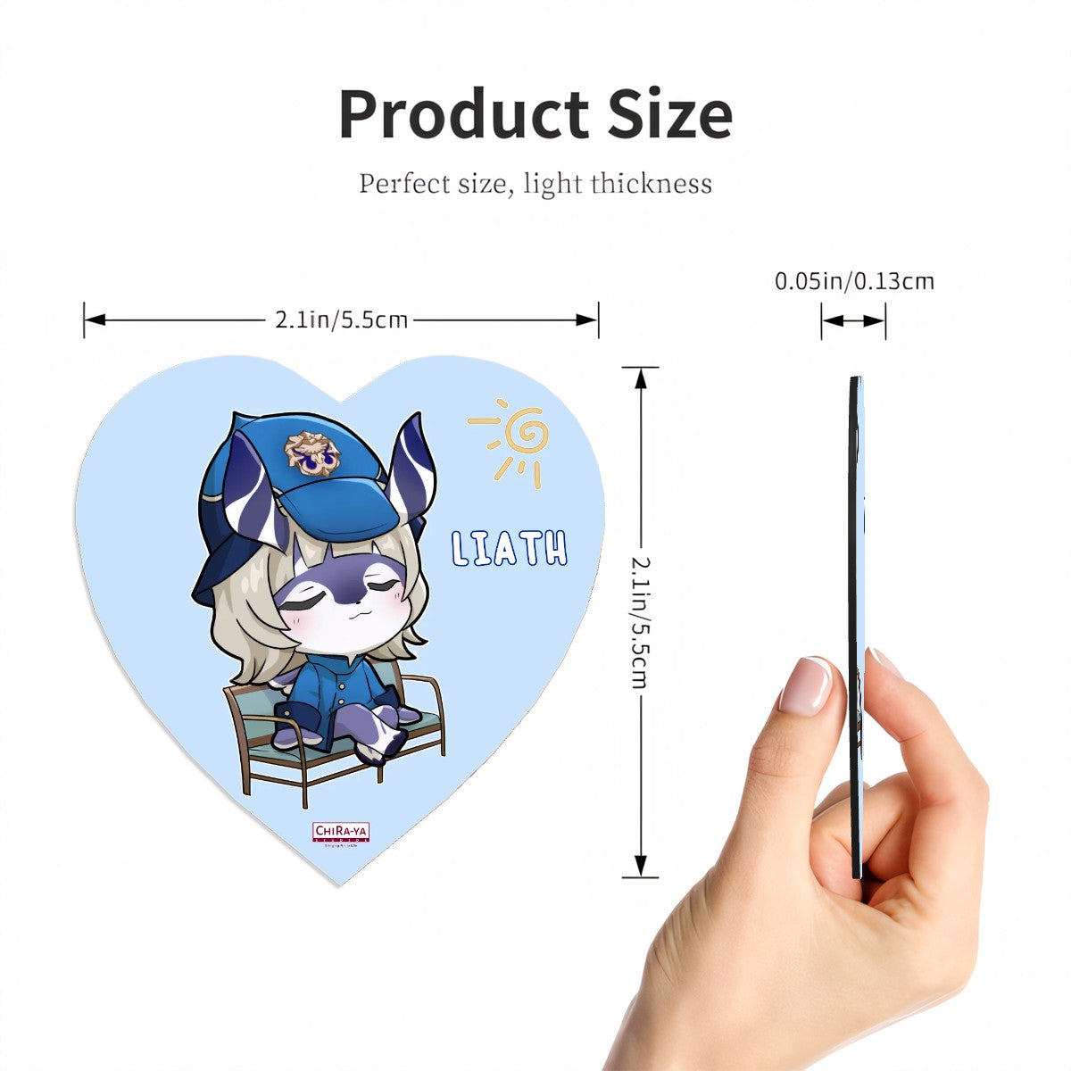 Genshin Impact Melusine Series Heart-Shaped Fridge Magnet - Liath