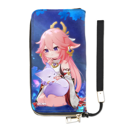 Genshin Impact Luxury Clutch Wallet - Raiden Shogun & Yae Miko: "Miko with Fox Ei" x "Ei with Fox Miko" (Special Edition)