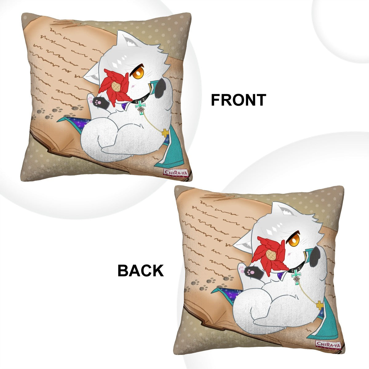 Guilty Gear Corduroy Throw Pillow Cover - Asuka Kreutz (Cat Asuka)
