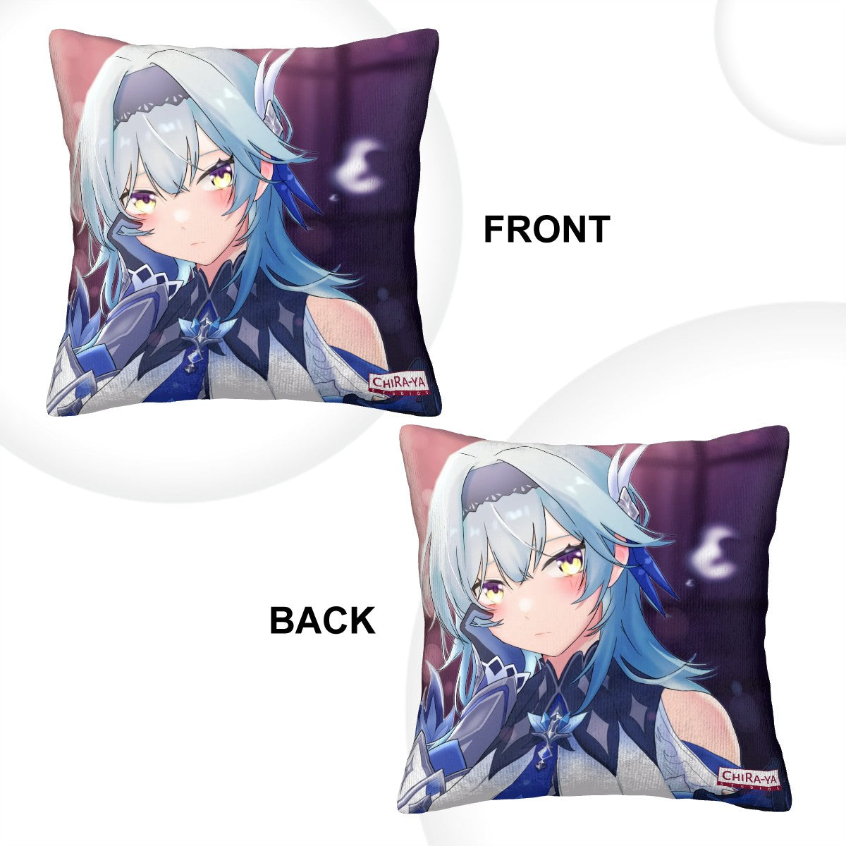Genshin Impact Corduroy Throw Pillow Cover - Eula: Night Out at Angel's Share