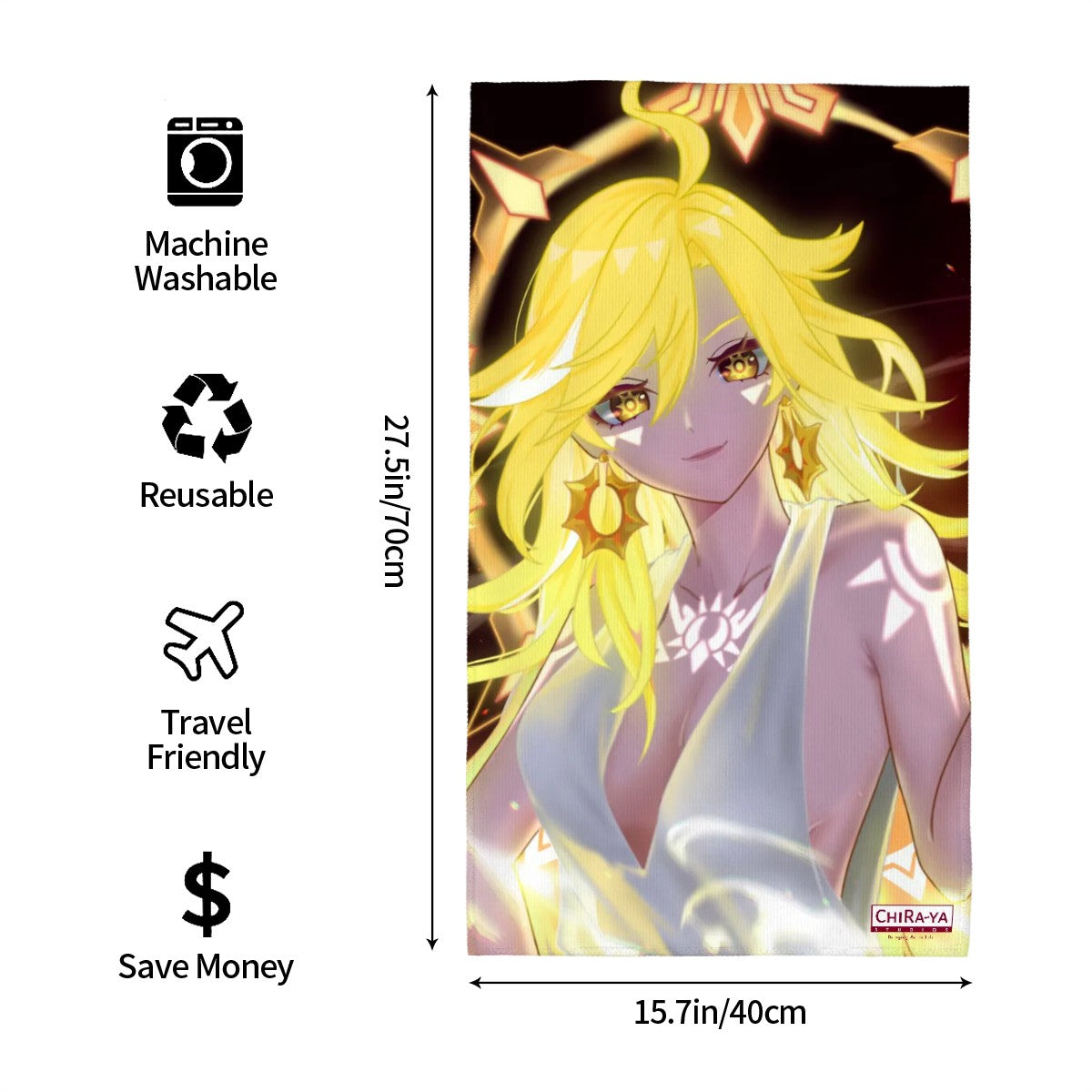 Genshin Impact Soft Microfiber Bath Towel - Mavuika: "Come and Get It" (Archon Outfit)