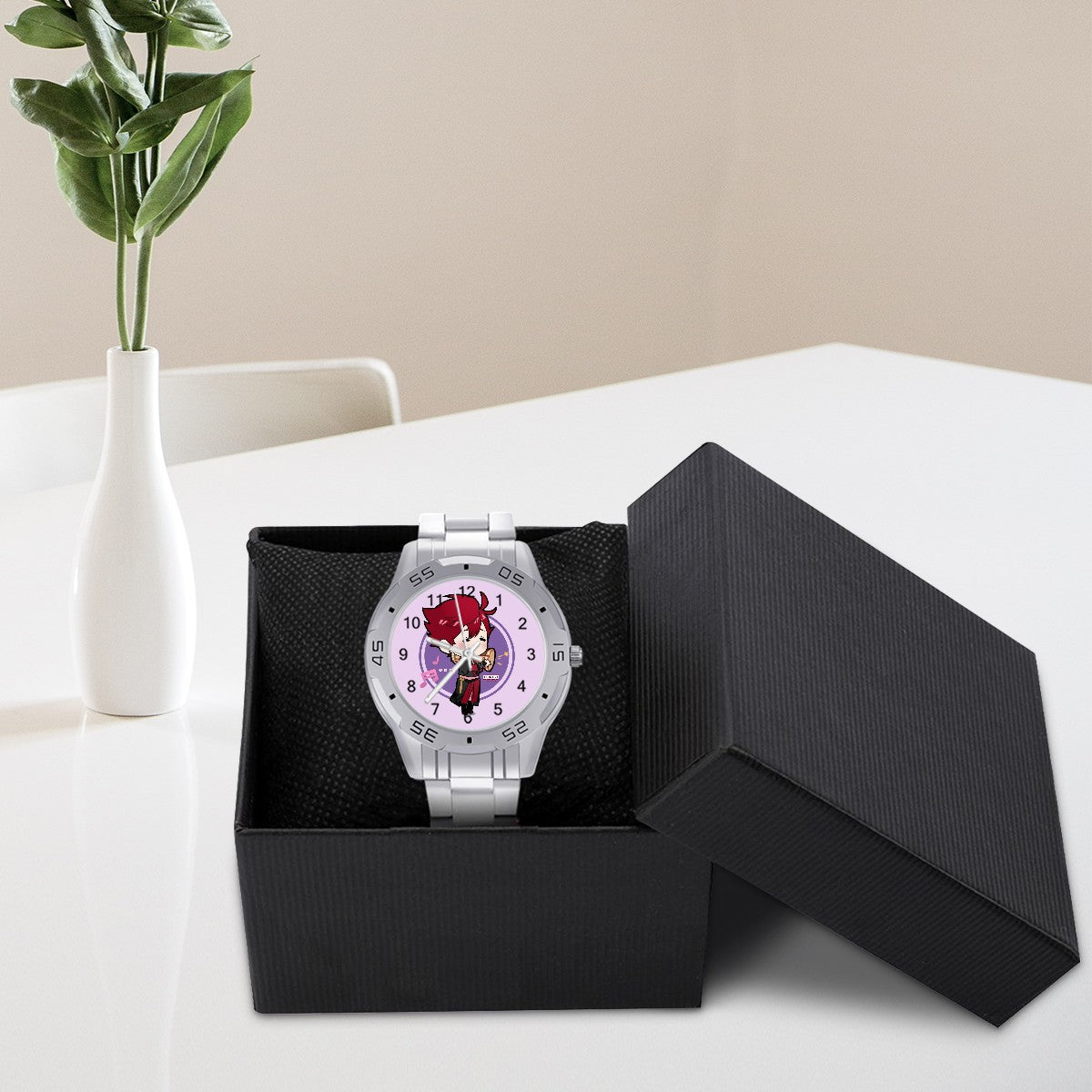 Terraglotte "2024 Genshin Instrument Series" Elegant Stainless Steel Watch - Arataki Drum (Inazuma)