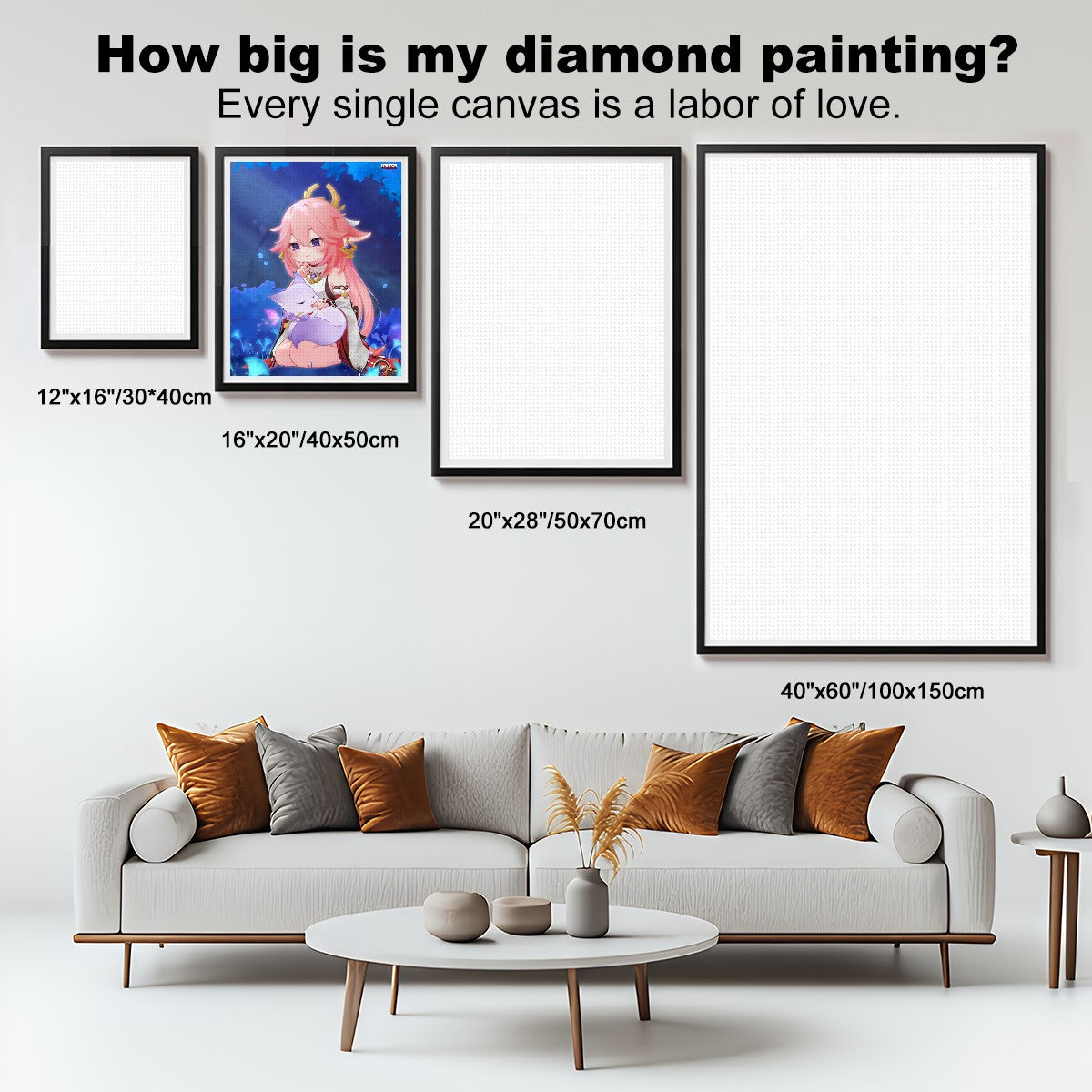 Genshin Impact DIY Diamond Painting Kit - Yae Miko: "Miko with Fox Ei"