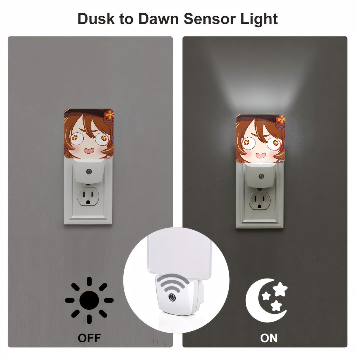 Genshin Impact Derp Series Automatic LED Night Light - Hu Tao
